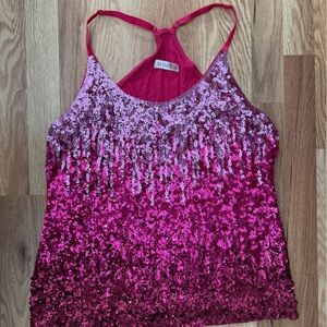 Y2K Pink Ombré Sequin Camisole Top
